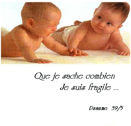 Que je sache combien je suis fragile ... bienvenue