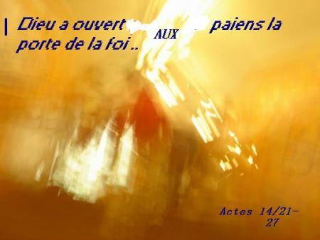 Dieu a ouvert la porte de la foi aux paiens bienvenue